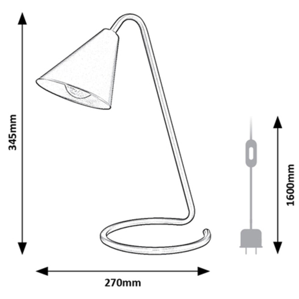 Minimalistyczna lampka stołowa Monty 3088 metalowa do gabinetu czarna