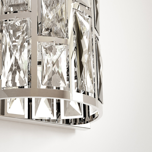 Glamour LAMPA ścienna KIEV W02872CH Cosmolight kryształowy kinkiet do jadalni chrom