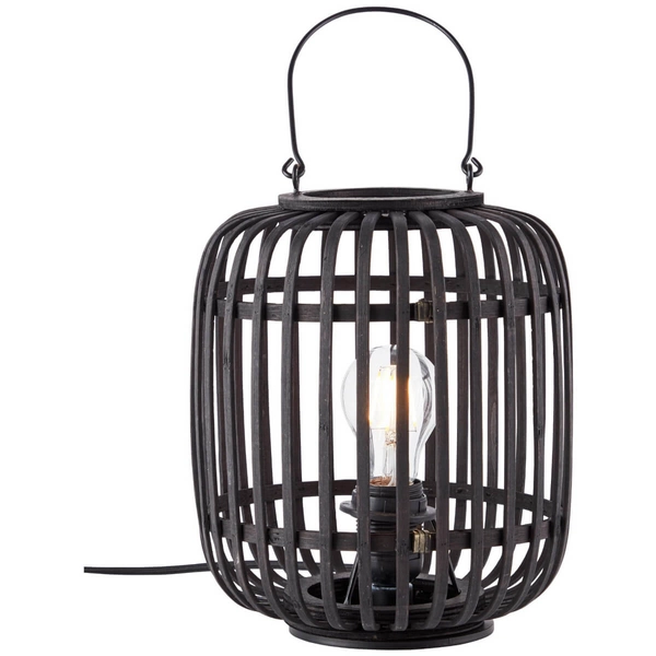 Bambusowa lampa stołowa Woodrow 93062/76 lampion czarny