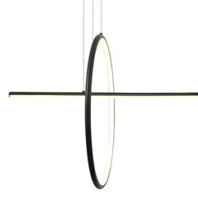 Ściemnialna lampa wisząca ring 20128 LED 41W 3000K do salonu czarny