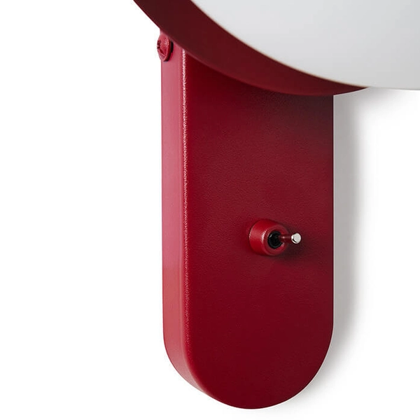 Naścienna lampa z włącznikiem Kuul KLD14001 kulista do jadalni biała bordowa