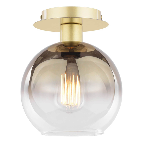Kulista lampa sufitowa Lycia LYC0135 szklana okrągła złota przezroczysta