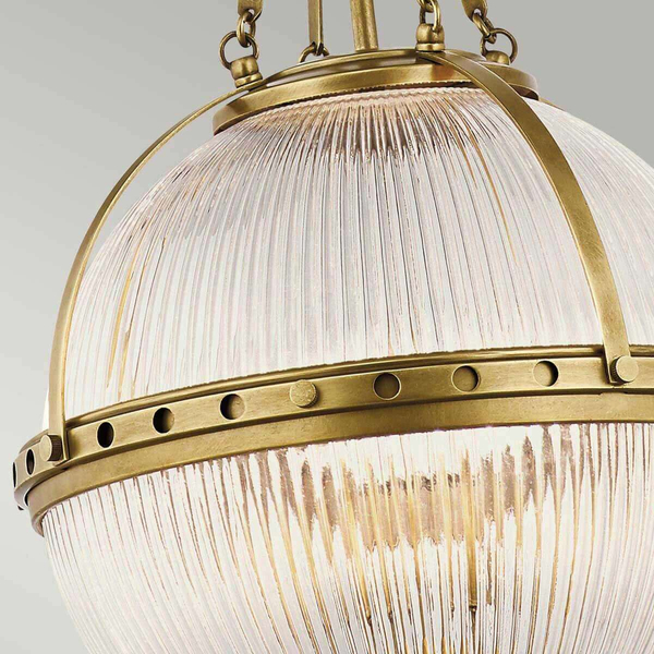 Kulista lampa wisząca Aster KL-ASTER-P-NBR Kichler nad stół szkło mosiądz