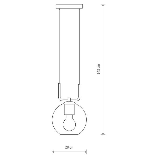 Czarny zwis nowoczesny Monaco 9364 szklana kula ball nad stół