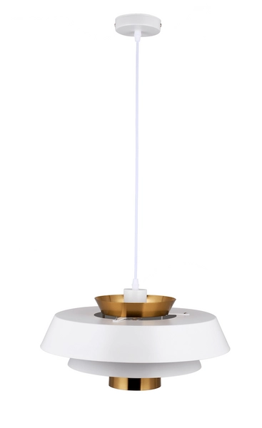 Loftowa LAMPA wisząca CGALBOWH COPEL metalowy zwis do kuchni biały mosiądz