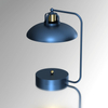 Gabinetowa lampa stojąca Felix na biurko niebieska złota