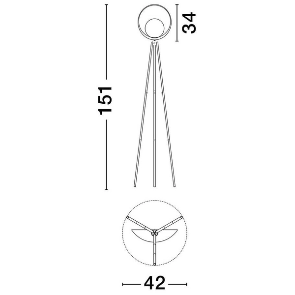 Podłogowa lampa na trójnogu CATIAMAR LE44958 LED 12W 3000K czarny złoty