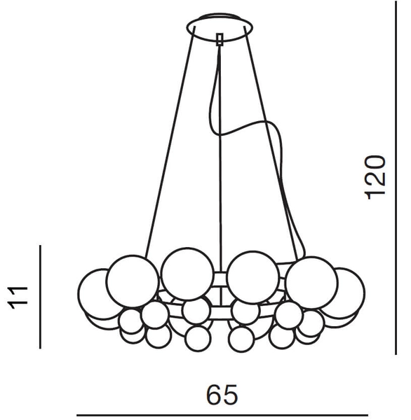 Wisząca lampa jadalniana Esperanza szklane kule białe chrom