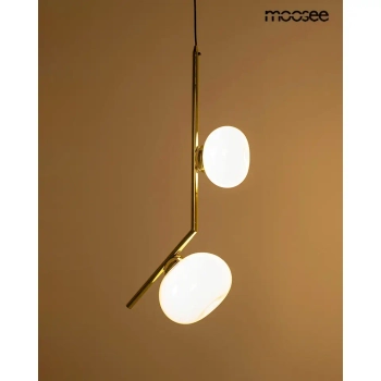 Wisząca lampa RUGIA złota biała MSE1501100490 2xG9 szklana nad stół