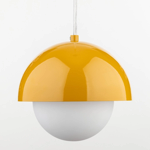 Zwisająca lampa nad wyspę Bono 10265 ball do kuchni biała żółta