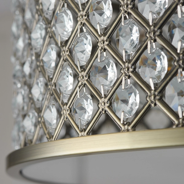 Lampa sufitowa glamour Hudson 70558 Endon kryształki crystals mosiądz