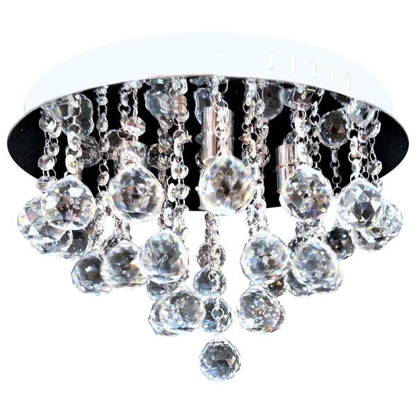 Plafon LAMPA kryształowa VEN P-E 1437/4-40 okrągła OPRAWA sufitowa glamour crystals chrom przezroczysta