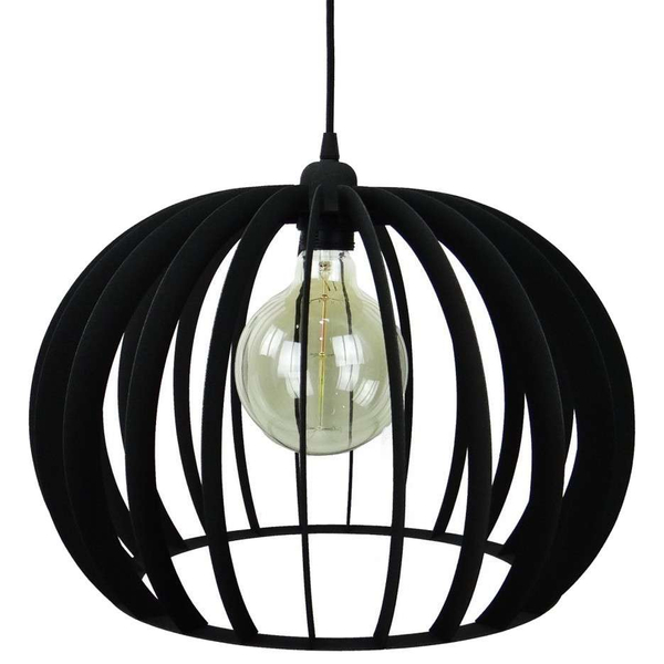Druciana LAMPA wisząca 137623690555 TEAM metalowa OPRAWA loftowy ZWIS klatka kula ball hygge czarna
