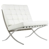 Designerski fotel Barcelon KH1501100290 z białej ekoskóry do sypialni