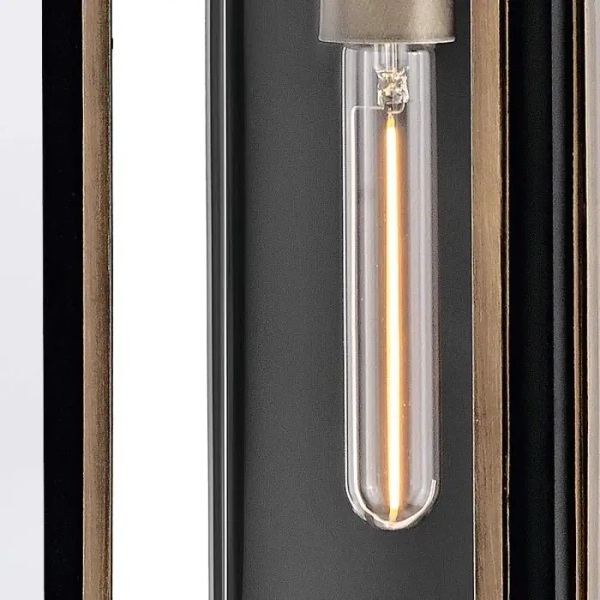 Ogrodowa lampa ścienna Shaw QN-SHAW-2M-BK prostokąt IP44 czarny brąz