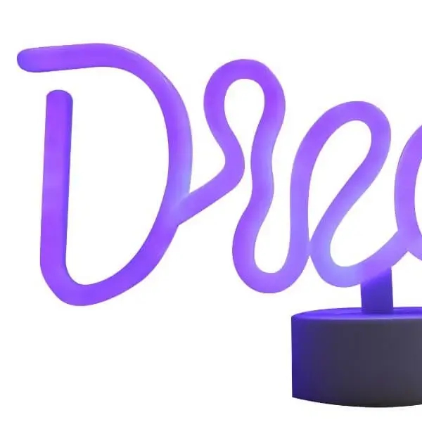 Dekoracyjna lampka stołowa Neon FM-JNL33 Zumaline LED dream niebieska biała
