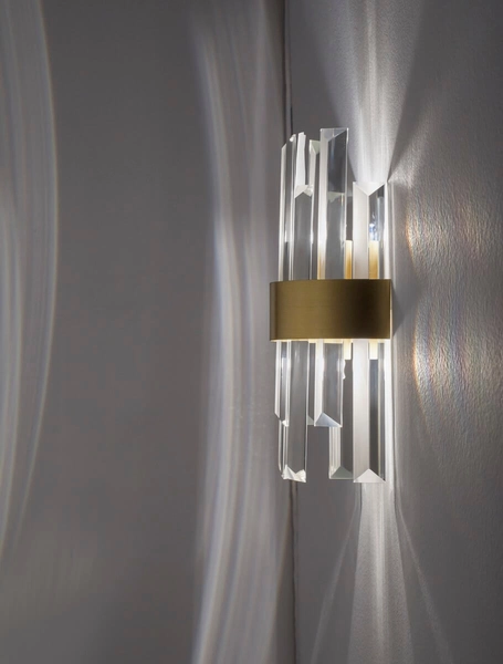 Ścienna lampa CHOLULA LE42910 kryształki przezroczyste złote