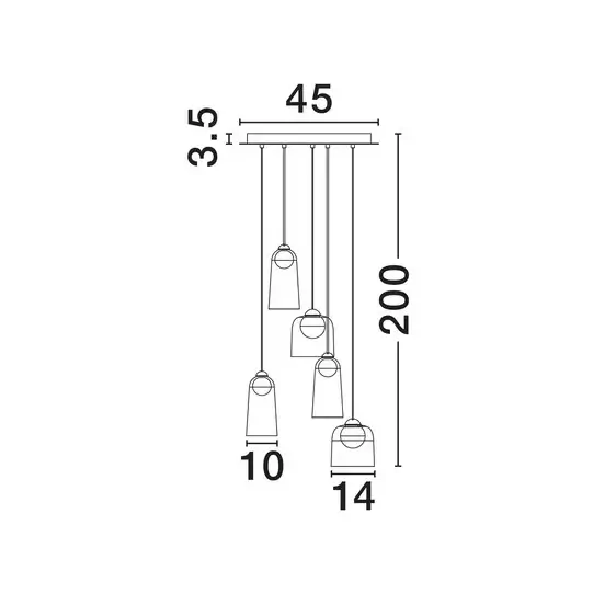 Szklana sufitowa lampa TAVENCO LE45214 LED 24W 3000K czarna różowa