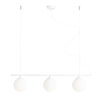 Biała lampa wisząca Beryl 1006E Aldex 3-płomienna do sypialni balls
