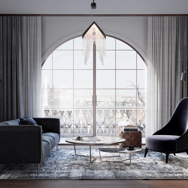 Lampa wisząca glamour Vivien QN-VIVIEN-P-L-BK LED 40W 3000K czarna