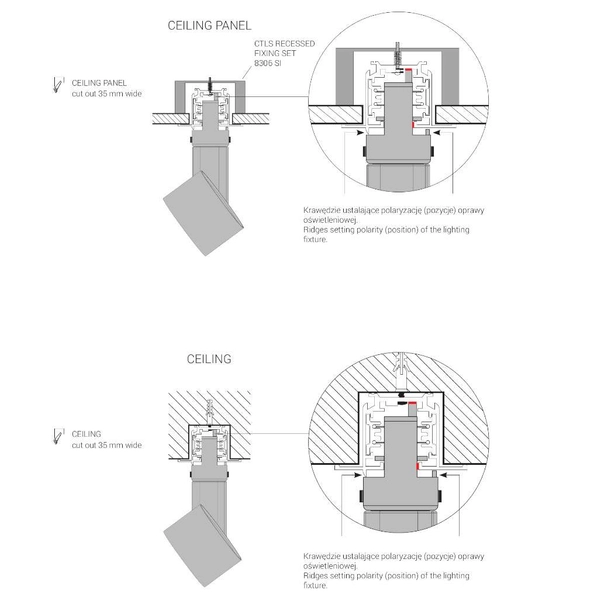 Szynoprzewód sufitowy 2m COMMERCIAL TRACK LIGHTS SYSTEM 8695 Nowodvorski 3-fazowa podtynkowa listwa 230V biała