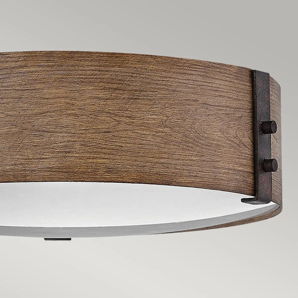 Naturalny plafon do sypialni Sawyer HK-SAWYER-F-M-SQ okrągły drewno Sequoia