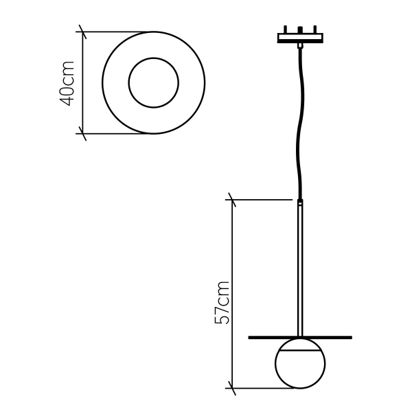 Wisząca lampa drewniana Orbit QN-ORBIT-P-M-TEAK kula brązowy biały