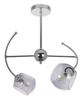 LAMPA sufitowa VEN 2690/2 loftowa OPRAWA szklana chrom przydymiona