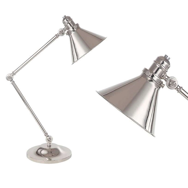 Stołowa LAMPA loftowa PROVENCE PV-TL-PN Elstead industrialna LAMPKA biurkowa stojąca metalowa nikiel