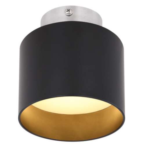 LAMPA sufitowa JENNY 12015B Globo metalowa OPRAWA tuba LED 8W + 4W 3000K 4000K spot czarny