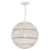 Kulista lampa wisząca Lindendale QZ-LINDENDALE-P-AWH okrągła rattan biały