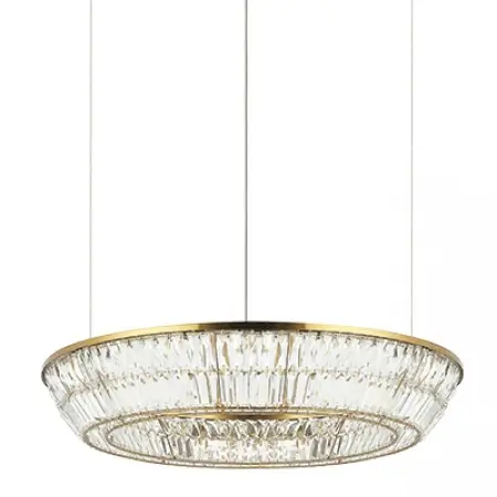 Salonowa wisząca lampa 23048 LED 55W 3000K glamour mosiądz