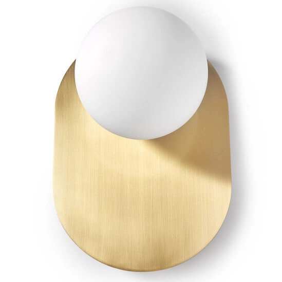 Lampa do łazienki ścienna Hanea HA013000 ze szkła okrągła biała złota