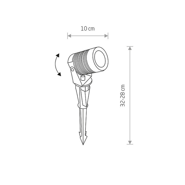 Gruntowa lampa Spike 9100 czarna LED 5W 3000K regulowana outdoor