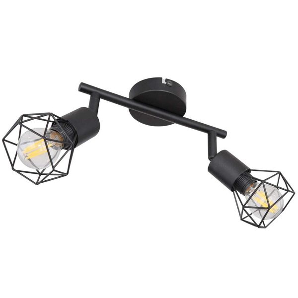Industrialna LAMPA sufitowa XARA I 54802S-2 Globo druciana OPRAWA metalowy plafon reflektorki czarne