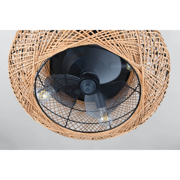 Ekologiczna lampa sufitowa Lillesand R67302126 wentylator brązowy