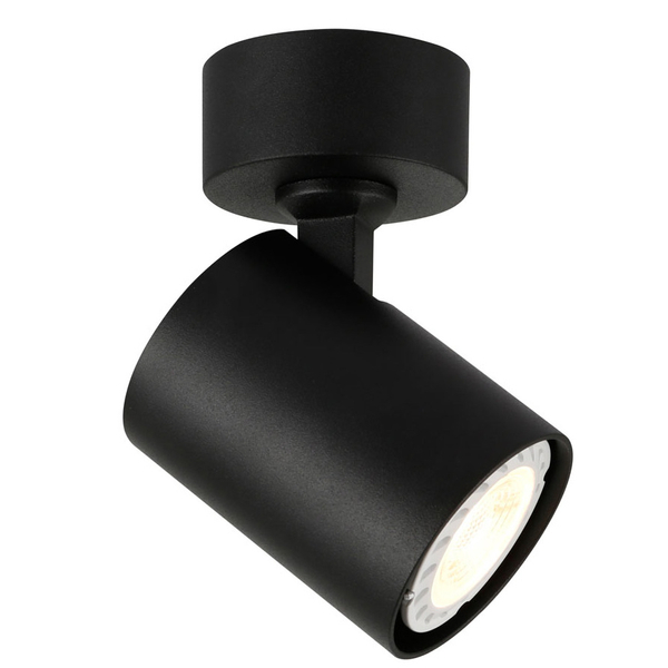 Sufitowa LAMPA plafon LUMSI SPL-2071-1-MC-BL Italux regulowana OPRAWA metalowy reflektorek czarny