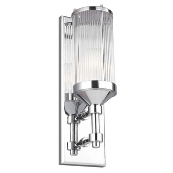 LAMPA ścienna Paulson FE-PAULSON1 Elstead FEISS metalowa OPRAWA kinkiet industrialny nad łóżko IP44 polerowany chrom przezroczysty