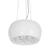 Wisząca lampa glamour Quince do pokoju kryształki biała