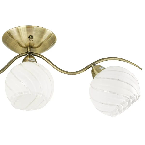 Sufitowa lampa vintage 8706/3 21QG kuliste klosze mosiądz