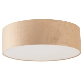 Sypialniana lampa sufitowa Soft 40655 Sigma okrągła welurowa beżowa