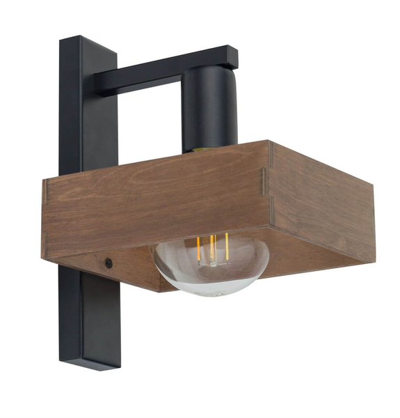 Loftowa lampa ścienna Robin 32218 do holu drewniana czarna