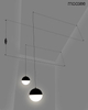 Lampa wisząca ścienna Bowl Duo MSE010100152 czarna biała