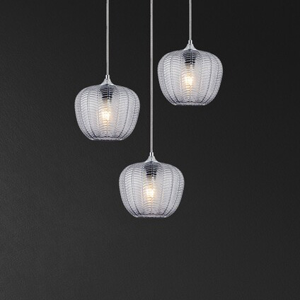Kaskada lampa wisząca Monet 3178 szklana nad łóżko chrom przydymiona