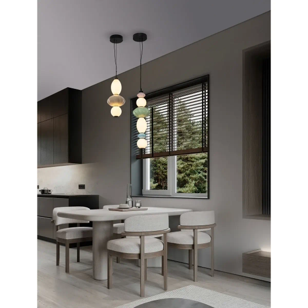 Ściemnialna lampa wisząca CASURNO LE45222 LED 23W 3000K zielona różowa