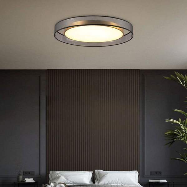 Okrągła lampa sufitowa Golden eye MDG60NW LED 60W 4000K srebrna mosiądz