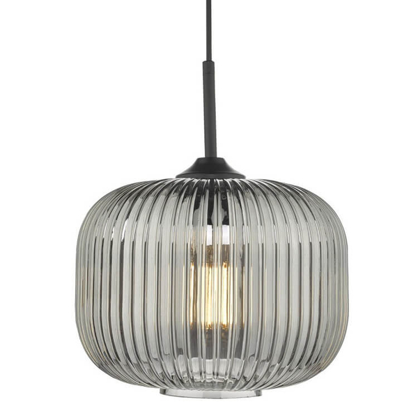 Loftowa lampa wisząca Demarius DEM0110 szklana przydymiony czarny