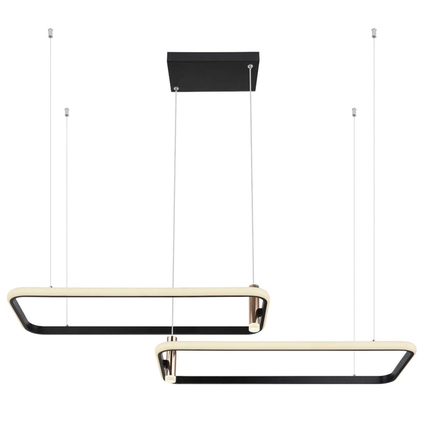 Geometryczna LAMPA wisząca COCO 67301H1 Globo prostokątna zwis LED 55W 2700K - 6000K do salonu złoty