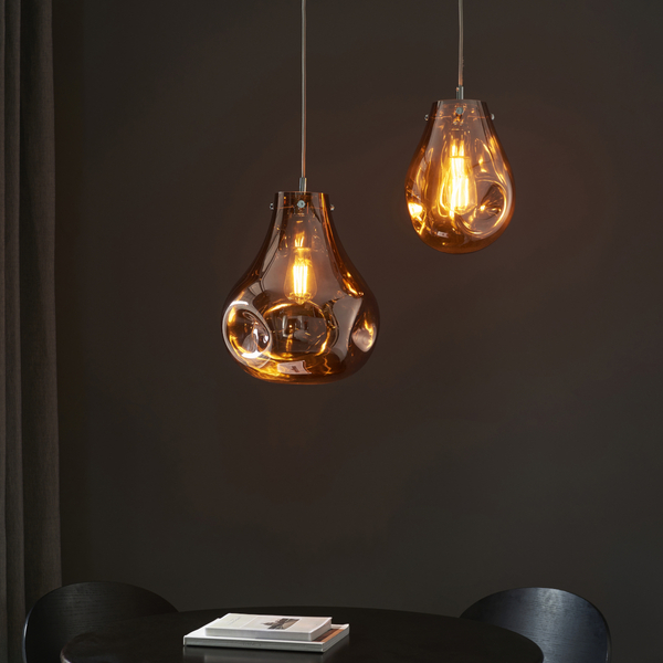 Designerska lampa wisząca L&-199516 Light& szklana gruszka miedziana