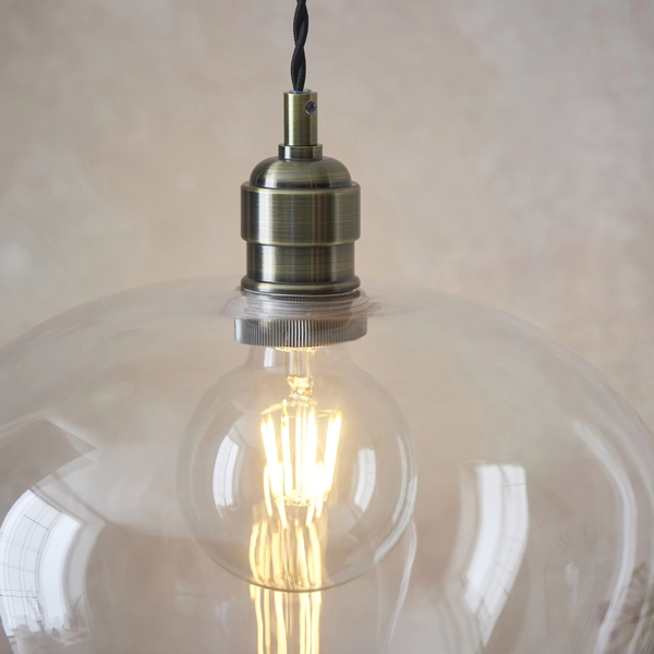 Wisząca lampa nad stół L&-1100948 Light& kopuła szklana mosiądz